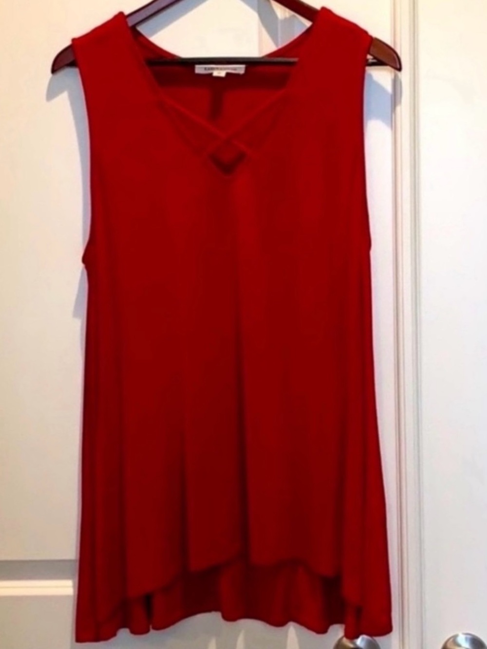 Karen Kane Ruby Red Sleeveless Size XL Blouse